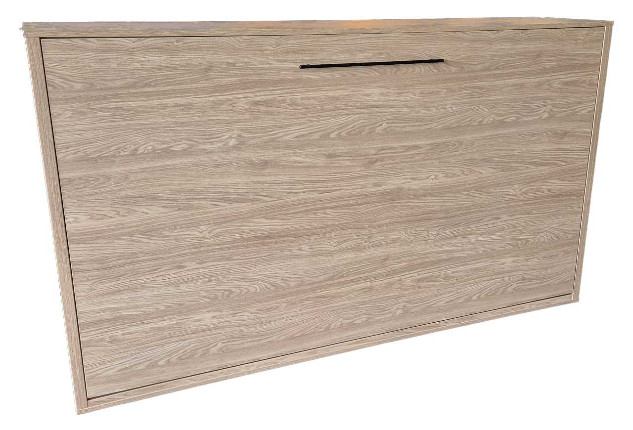 horizontaler Schrank mit Bett Massivholz-Optik