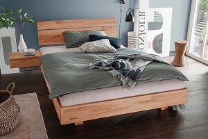 Bett aus Buchen-Holz massiv mit F��en